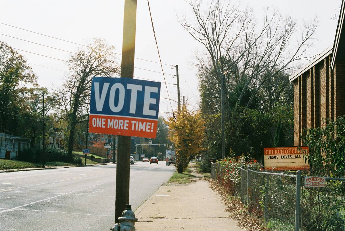 Volunteers coordinating grassroots involvement in elections during a neighborhood meetup
